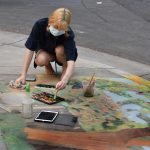 Chalk Artist working